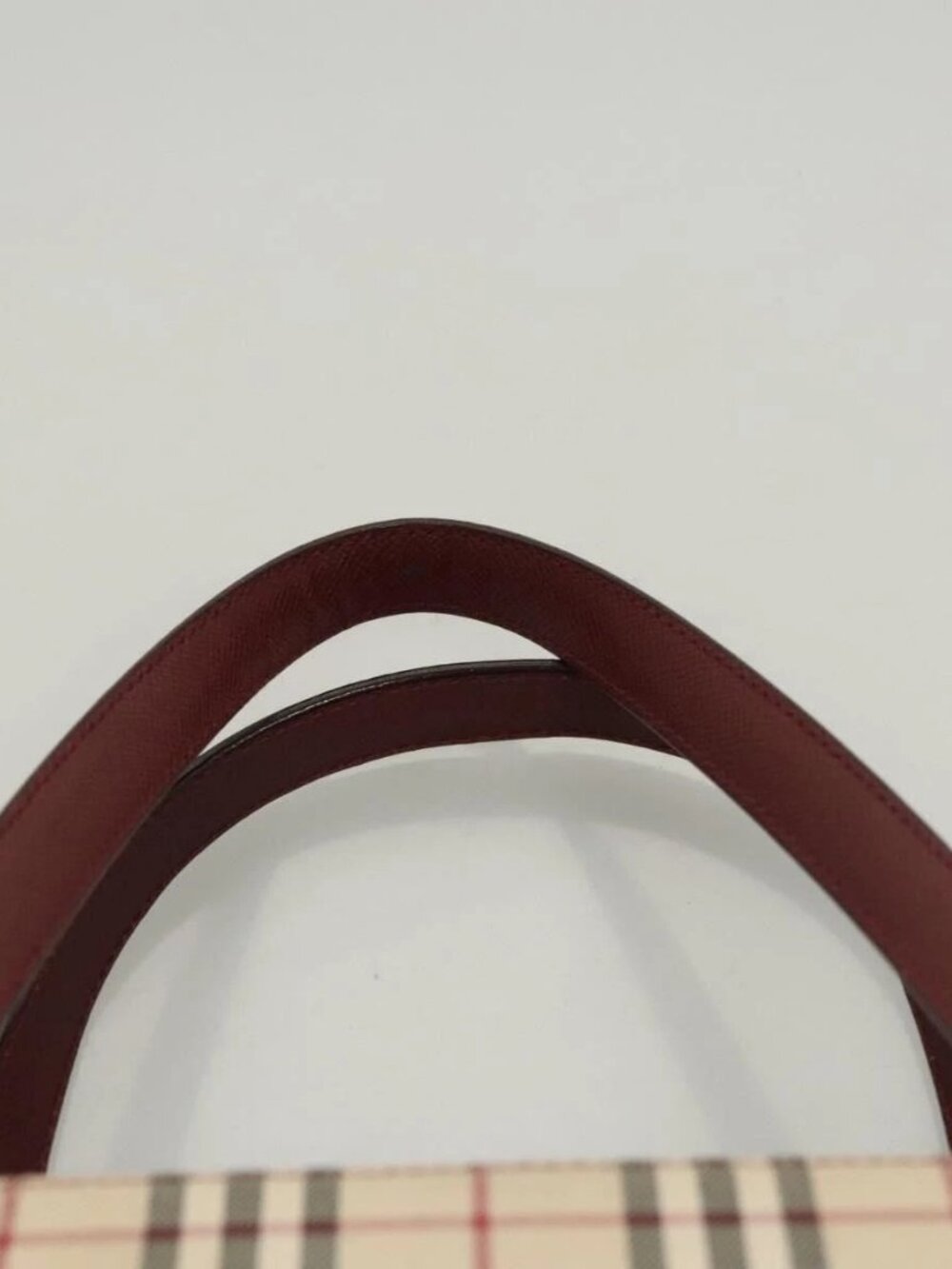 BURBERRY Nova Check Hand Bag Canvas Beige Gold Auth BA2673 - Picture 9 of 16